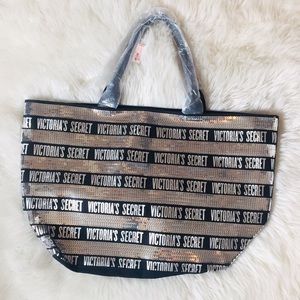 Nwt Victoria Secret Women's Silver/black Handbag